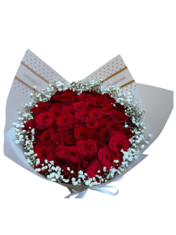 Red Posy Roses Bouquet