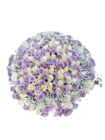 Premium White & Purple Rose Bouquet