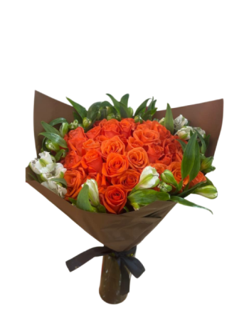 Orange Posy Rose Bouquet