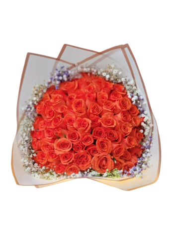 Orange Posy Roses Bouquet
