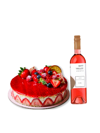 1 Kg Sheraton Cake With Rose Castel Wine